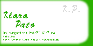 klara pato business card